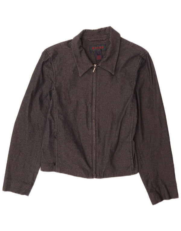 Ralph Lauren Womens Bomber Jacket UK 14 Large Grey Cotton