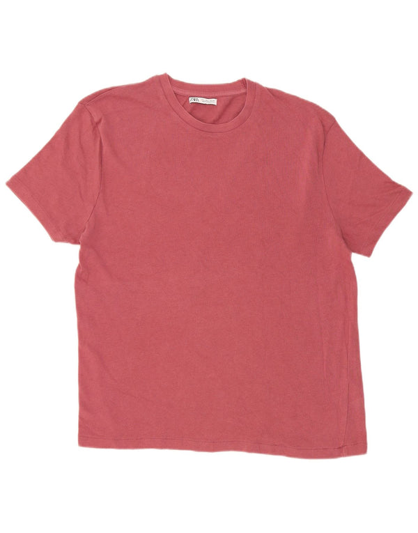 Zara Mens T-Shirt Top Large Pink