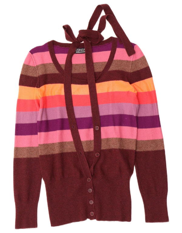 Sonia Rykiel Womens Cardigan Sweater UK 10 Small Multicoloured Striped