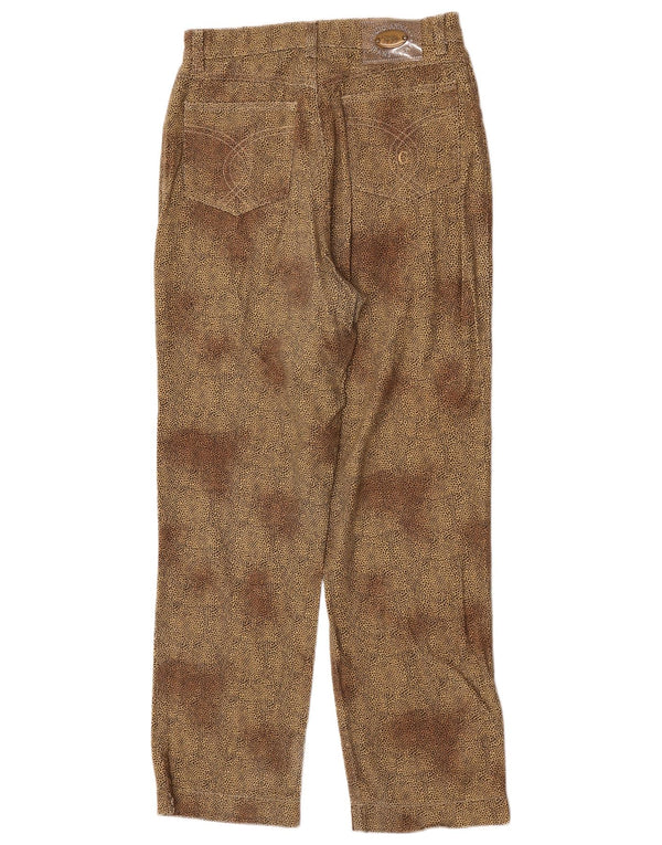 Gio Anna Womens Casual Trousers UK 10 Small W27 L30 Beige Animal Print