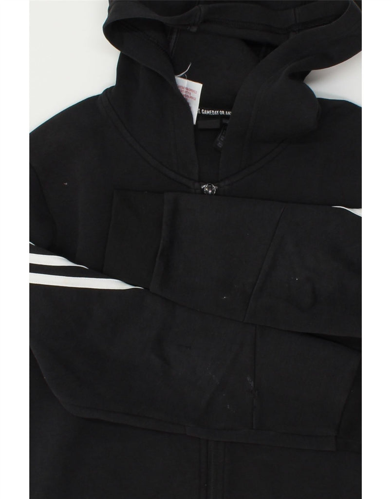 ADIDAS Boys Zip Hoodie Sweater 11-12 Years Black Cotton | Vintage Adidas | Thrift | Second-Hand Adidas | Used Clothing | Messina Hembry 