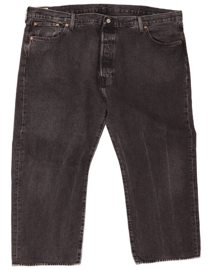 LEVI'S Mens 501 Cropped Jeans W48 L26 Grey Cotton