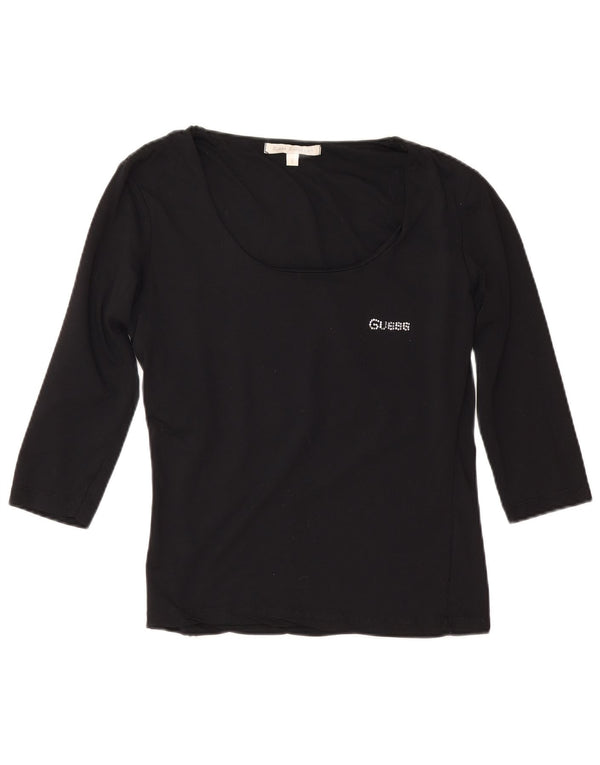 Guess Womens Top 3/4 Sleeve Size 3 XS Black