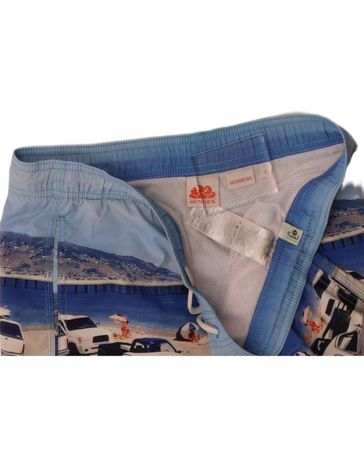 SUNDEK Mens Graphic Swimming Shorts Large Multicoloured Polyester Cars Vintage Sundek and Second-Hand Sundek from Messina Hembry 