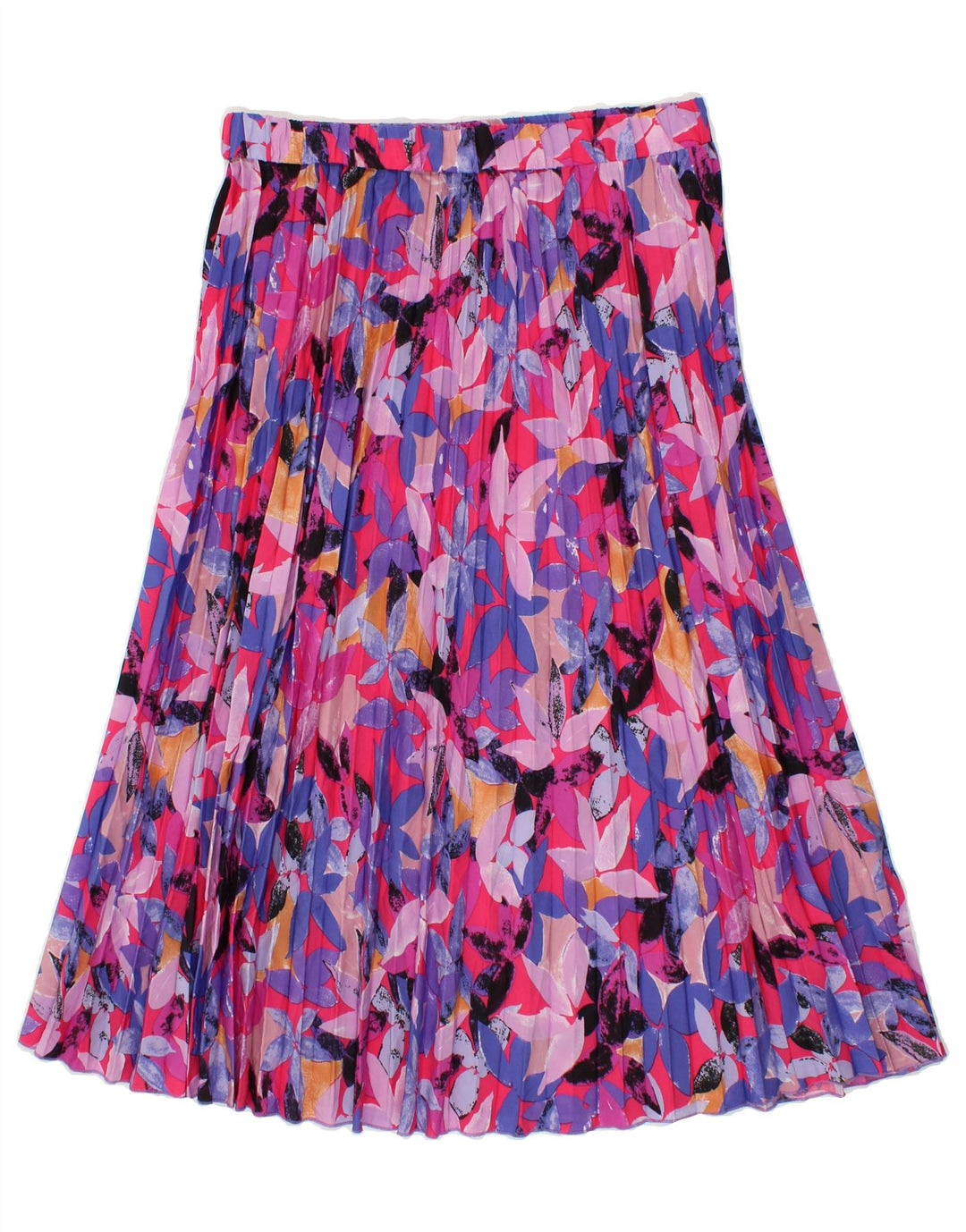VINTAGE Womens Pleated Skirt W32 Large Multicoloured Floral Vintage Vintage and Second-Hand Vintage from Messina Hembry 