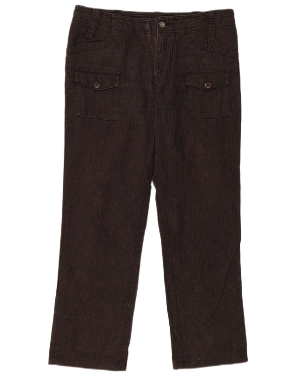 ELLESSE Womens Straight Cargo Trousers IT 44 Medium W32 L28 Grey Pinstripe