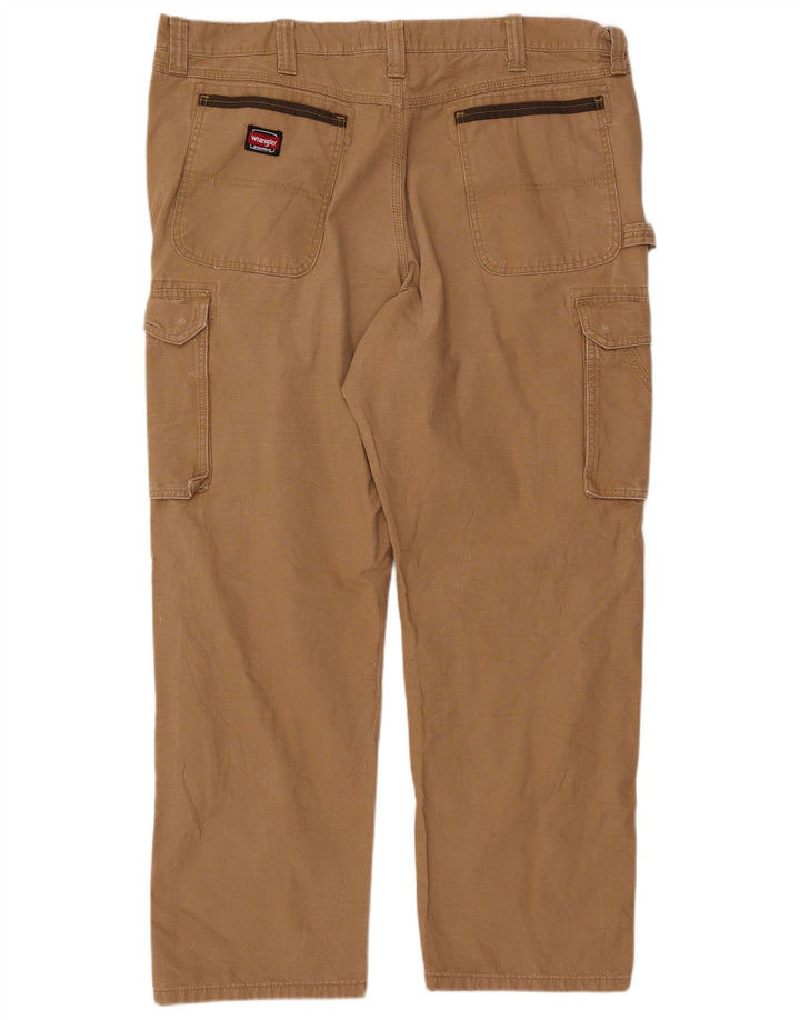 WRANGLER Mens Straight Cargo Trousers W42 L31 Beige