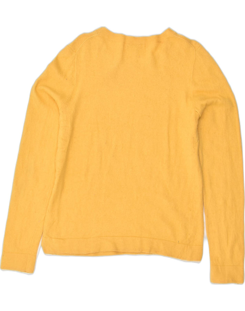 J. CREW Womens Crew Neck Jumper Sweater UK 14 Medium Yellow Cotton | Vintage J. Crew | Thrift | Second-Hand J. Crew | Used Clothing | Messina Hembry 