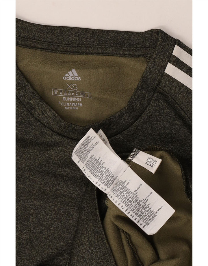 Adidas Mens Climawarm Sweatshirt Jumper XS Khaki Flecked Polyester