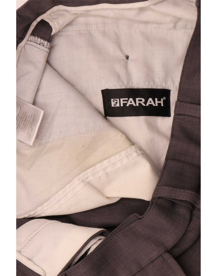Farah Mens Straight Chino Trousers W32 L31 Grey Polyester
