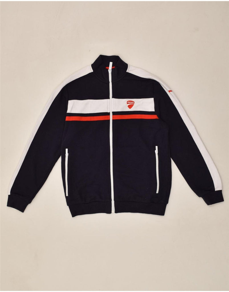 DUCATI Boys Tracksuit Top Jacket 11-12 Years Navy Blue Colourblock | Vintage Ducati | Thrift | Second-Hand Ducati | Used Clothing | Messina Hembry 