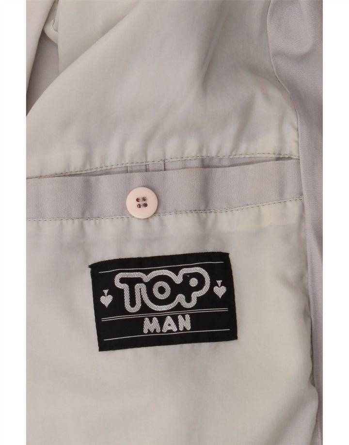 VINTAGE Mens Bomber Jacket UK 40 Large Grey Cotton Vintage Vintage and Second-Hand Vintage from Messina Hembry 