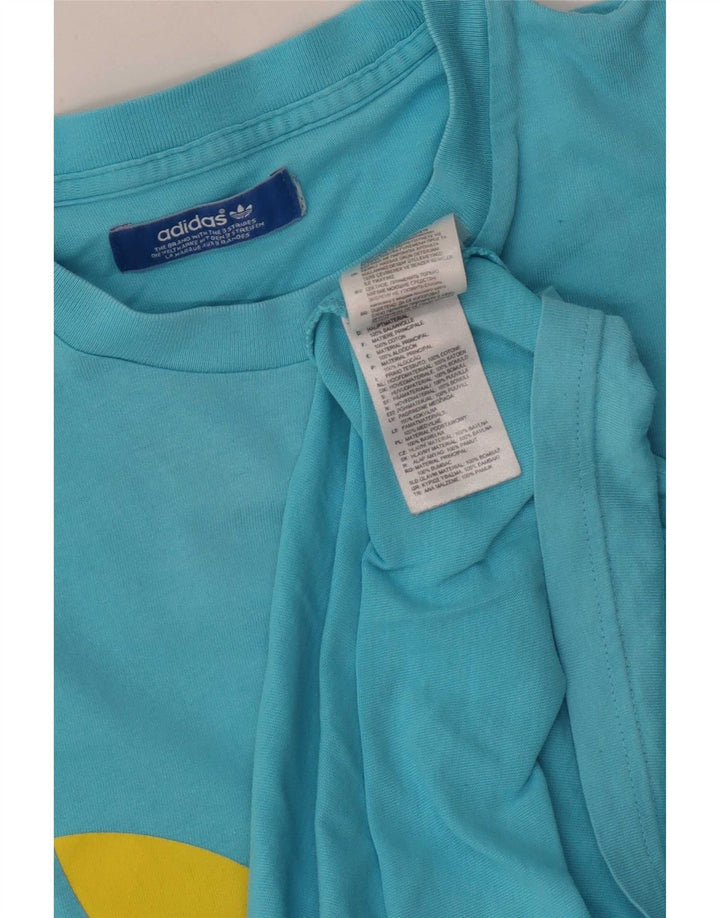 Adidas Mens Graphic T-Shirt Top Medium Blue Cotton