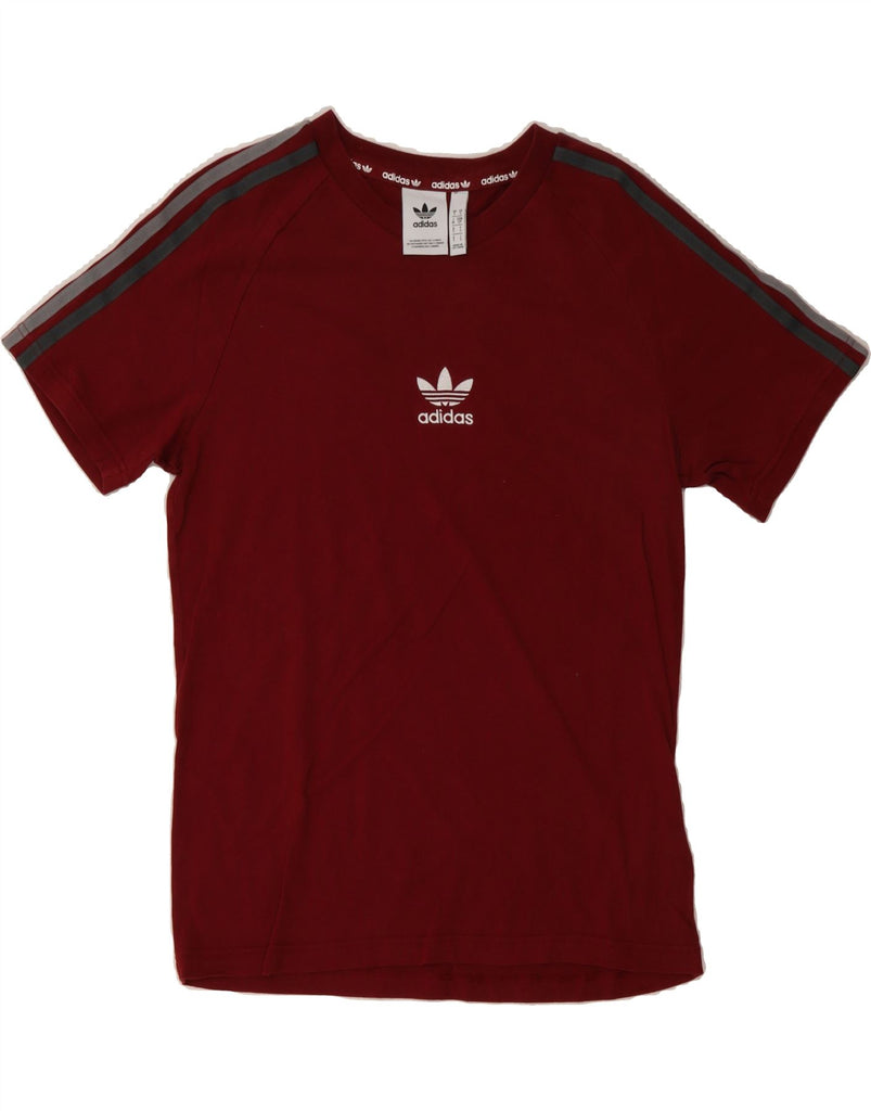 ADIDAS Mens T-Shirt Top Small Burgundy Cotton Vintage Adidas and Second-Hand Adidas from Messina Hembry 