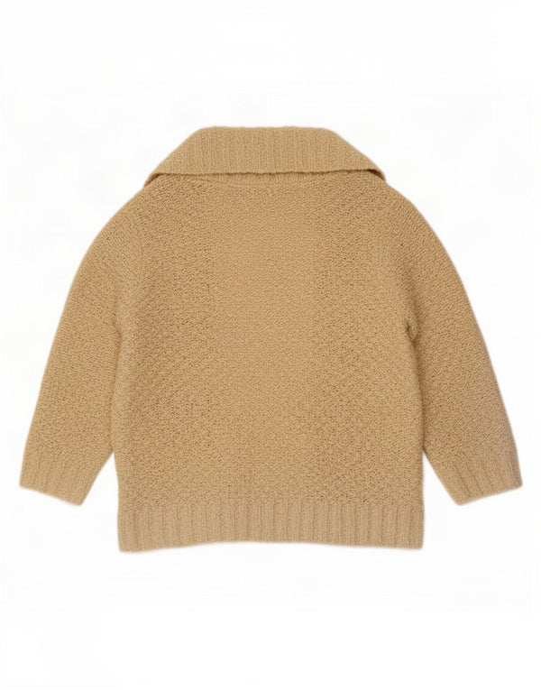 Marks & Spencer Womens 3/4 Sleeve Open Cardigan Sweater UK 14 Medium Beige