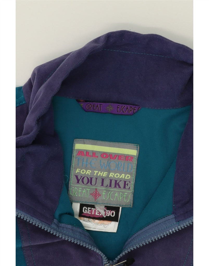 GREAT ESCAPES Mens Tracksuit Top Jacket  Large Blue Colourblock Vintage Great Escapes and Second-Hand Great Escapes from Messina Hembry 