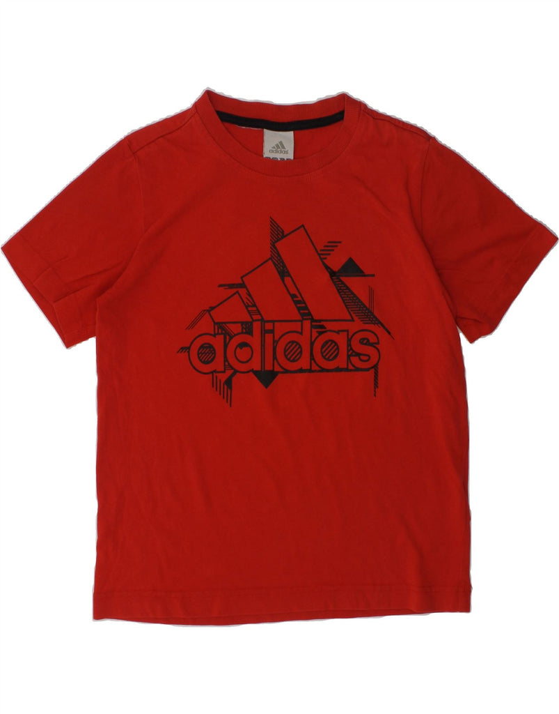 ADIDAS Boys Graphic T-Shirt Top 9-10 Years Red Cotton | Vintage Adidas | Thrift | Second-Hand Adidas | Used Clothing | Messina Hembry 