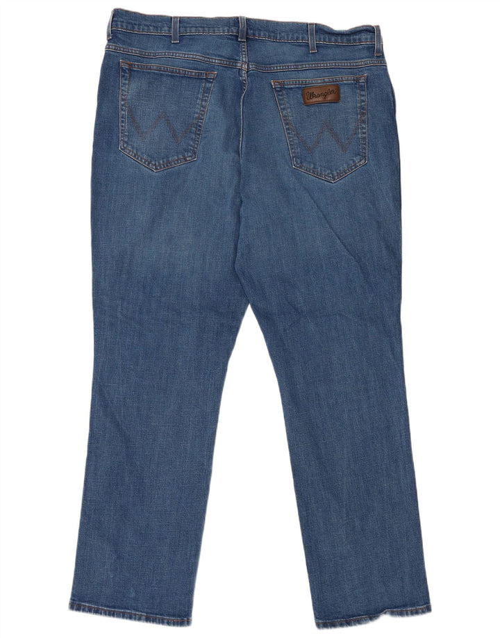 Wrangler Mens Texas Straight Jeans W44 L32 Blue Cotton