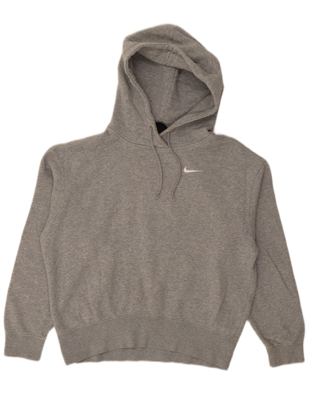 NIKE Womens Oversized Hoodie Jumper UK 6 XS Grey Cotton