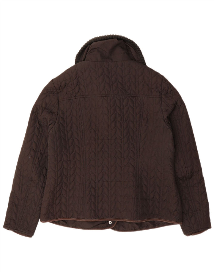 Monsoon Womens Quilted Jacket UK 16 Large Brown Polyester