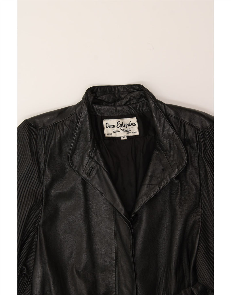 DERO BY ROCCO D'AMELIO Womens Leather Coat UK 14 Medium Black Vintage Dero By Rocco D'Amelio and Second-Hand Dero By Rocco D'Amelio from Messina Hembry 