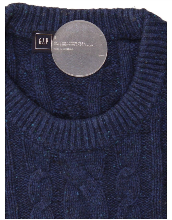 Gap Mens Crew Neck Jumper Sweater Small Navy Blue Lambswool