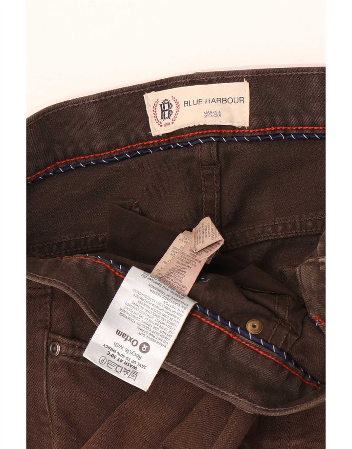 Marks & Spencer Mens Blue Harbour Straight Jeans W36 L31 Brown Cotton