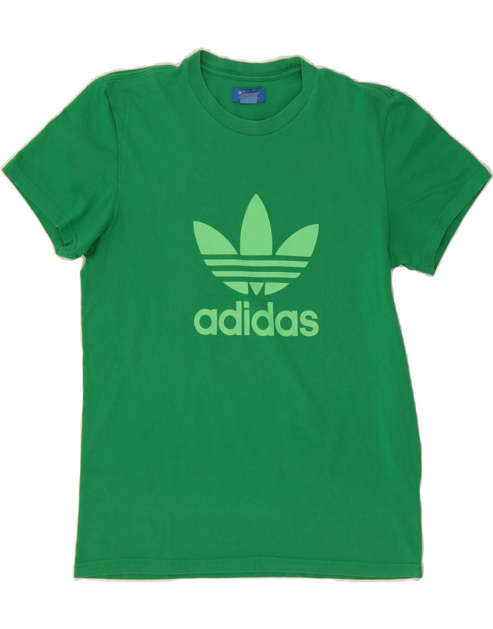 ADIDAS Mens Graphic T-Shirt Top Medium Green Cotton Vintage Adidas and Second-Hand Adidas from Messina Hembry 