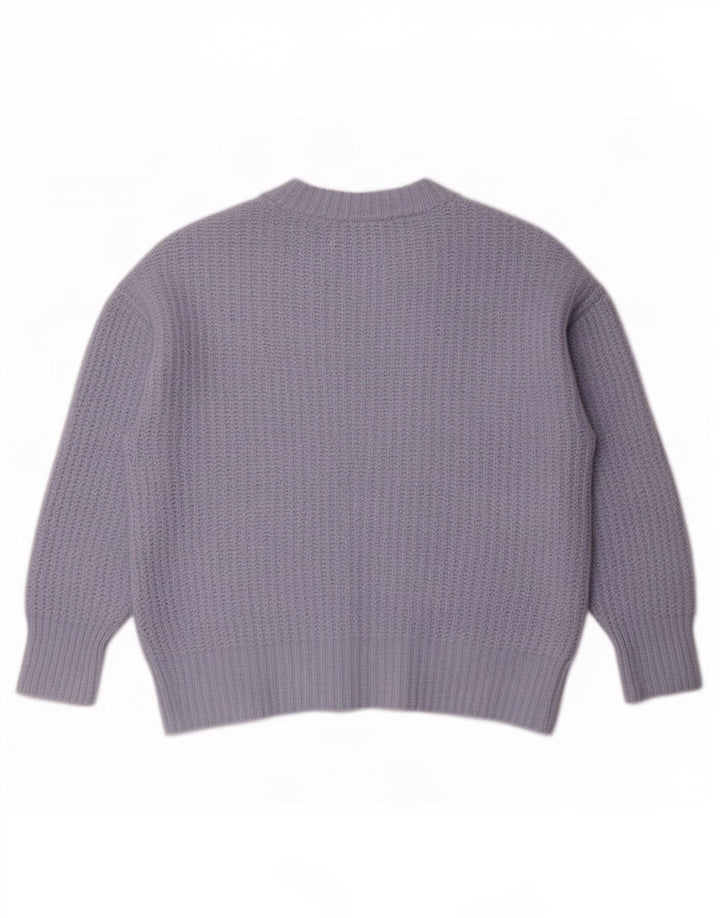 Zara Womens Oversized Cardigan Sweater UK 14 Medium Blue Polyester