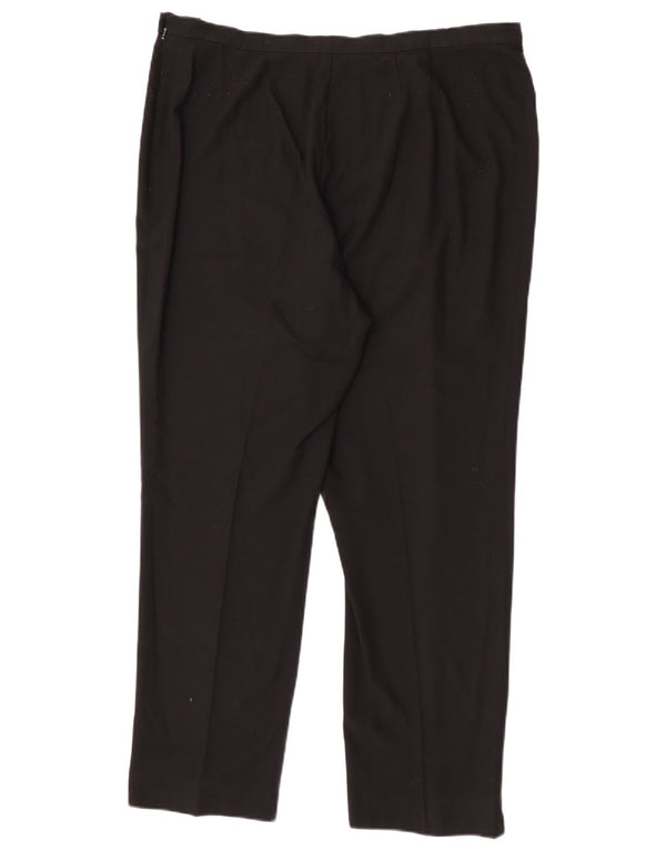 Marks & Spencer Womens Tapered Suit Trousers UK 20 2XL W36 L28 Black