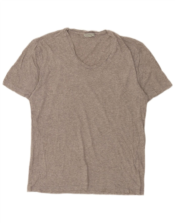 Cos Mens T-Shirt Top Medium Grey Flecked Cotton