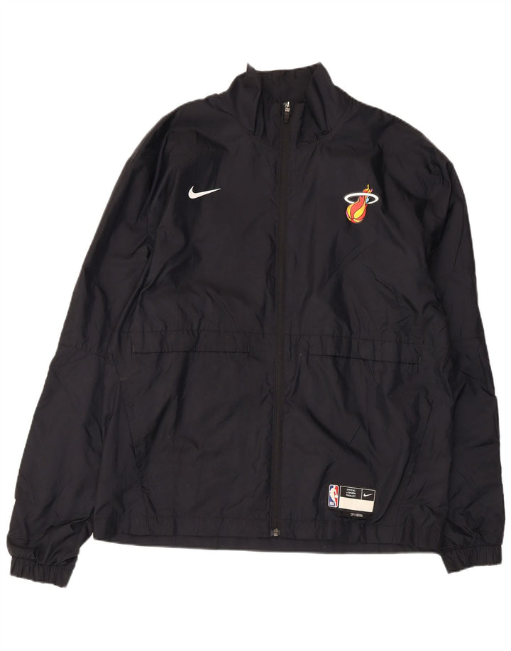 Nike Mens Miami Heat Tracksuit Top Jacket Medium Black Colourblock Nylon