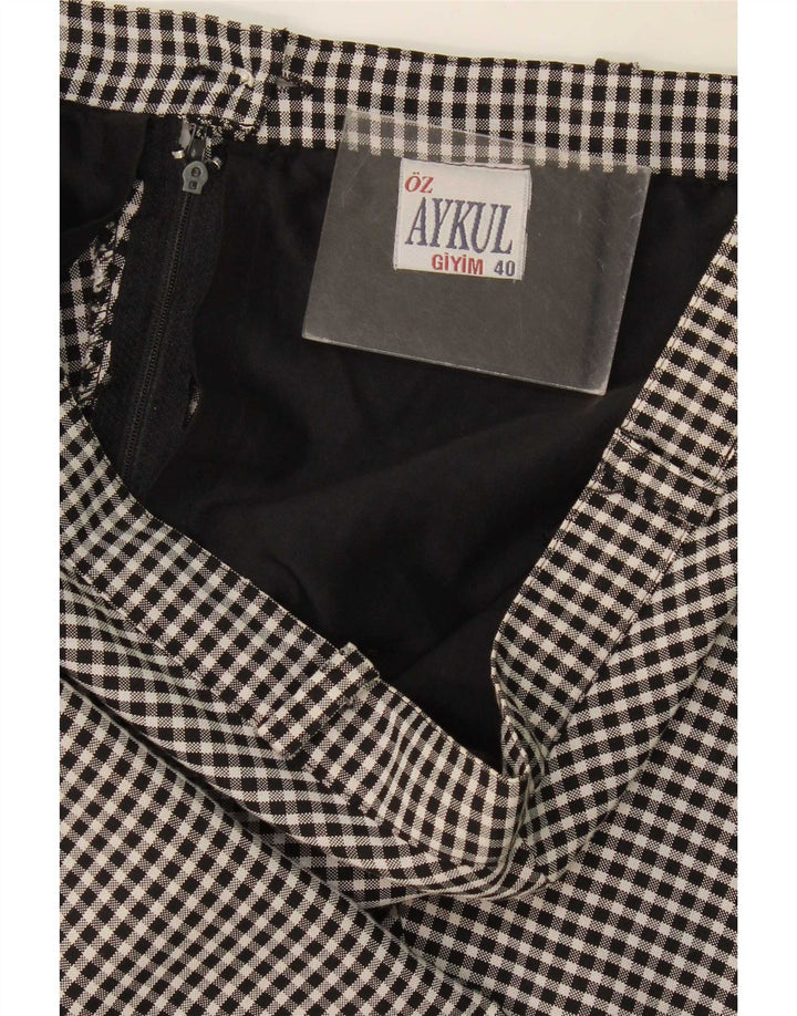 Vintage Womens Midi Skirt EU 40 Medium W30 Black Gingham