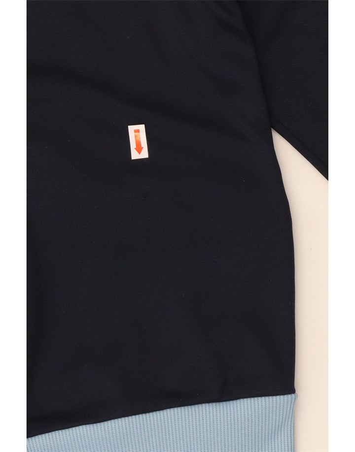 Adidas Womens Tracksuit Top Jacket UK 12 Medium Navy Blue Colourblock