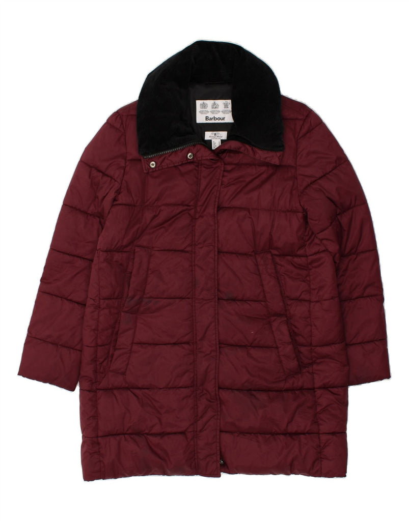 BARBOUR Womens Padded Coat UK 14 Large Maroon | Vintage Barbour | Thrift | Second-Hand Barbour | Used Clothing | Messina Hembry 