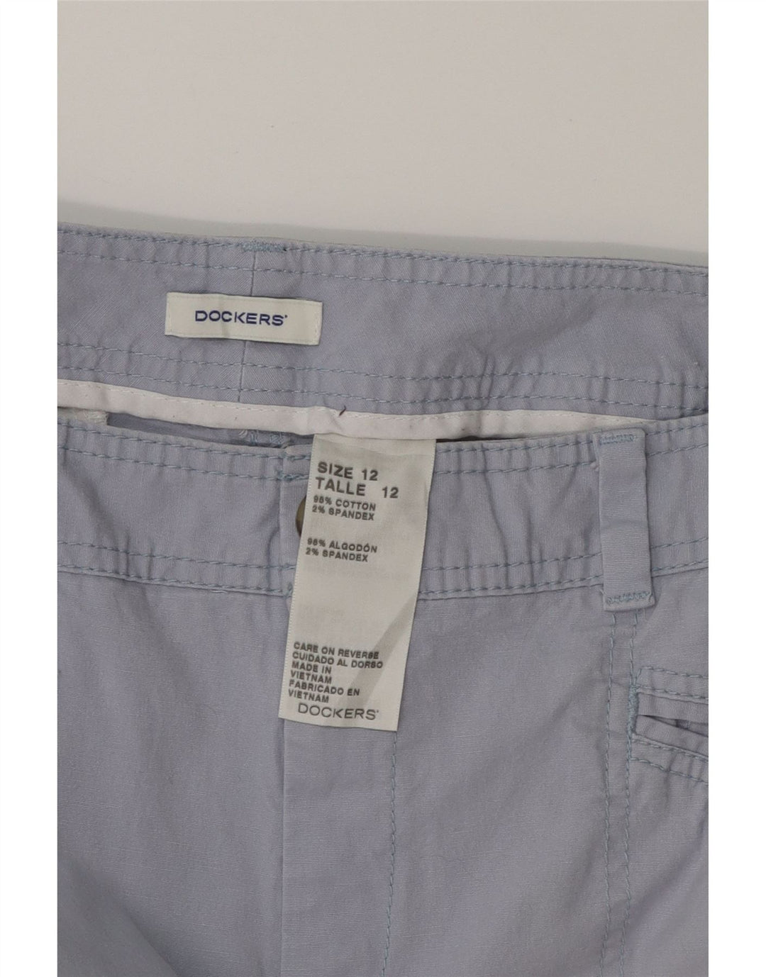 DOCKERS Womens Straight Cargo Capri Trousers US 12 Large W34 L20 Blue Vintage Dockers and Second-Hand Dockers from Messina Hembry 
