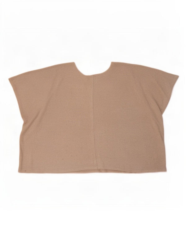 Zara Womens Oversized Blouse Top UK 14 Medium Beige Viscose