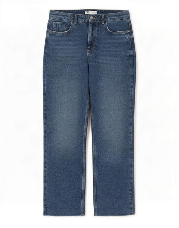 Zara Womens Straight Jeans EU 40 Medium W30 L29 Blue Cotton