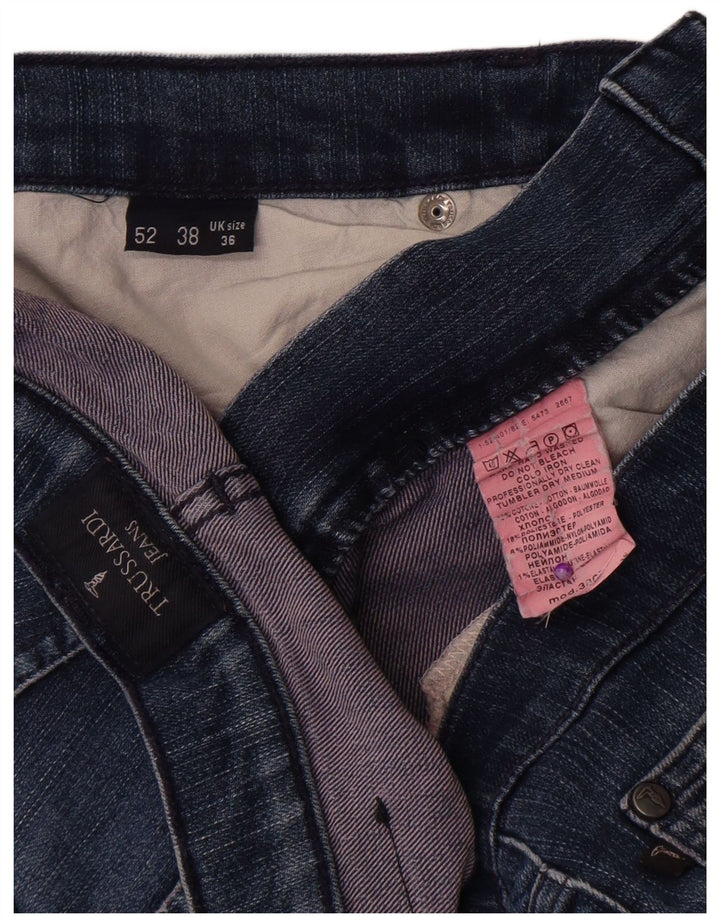 Trussardi Mens Straight Jeans  W36 L32 Blue Cotton