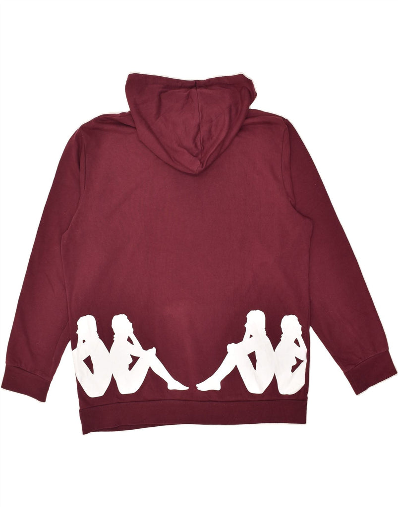 KAPPA Mens Graphic Hoodie Jumper Large Burgundy Cotton | Vintage Kappa | Thrift | Second-Hand Kappa | Used Clothing | Messina Hembry 