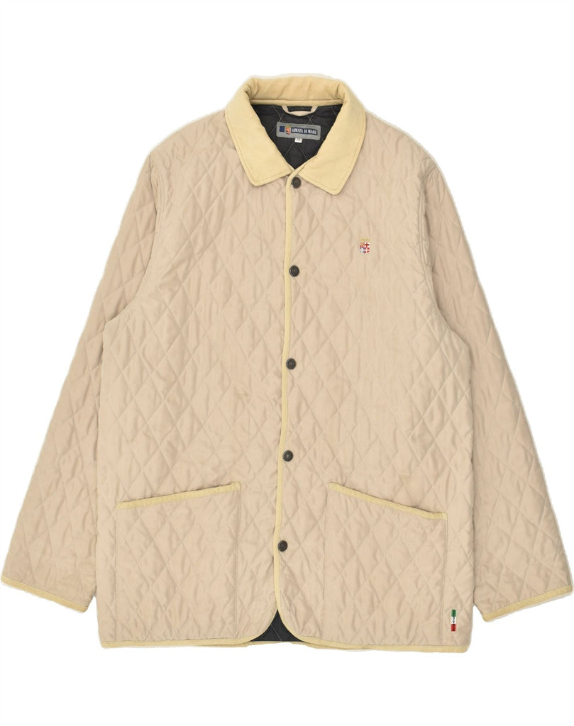 ARMATA DI MARE Mens Quilted Jacket UK 40 Large Beige Polyester Vintage Armata Di Mare and Second-Hand Armata Di Mare from Messina Hembry 