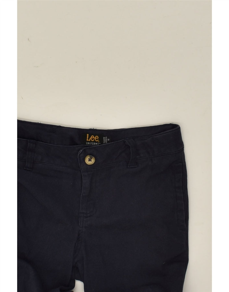 LEE Womens Slim Casual Trousers UK 10 Small W26 L24 Navy Blue Cotton | Vintage Lee | Thrift | Second-Hand Lee | Used Clothing | Messina Hembry 