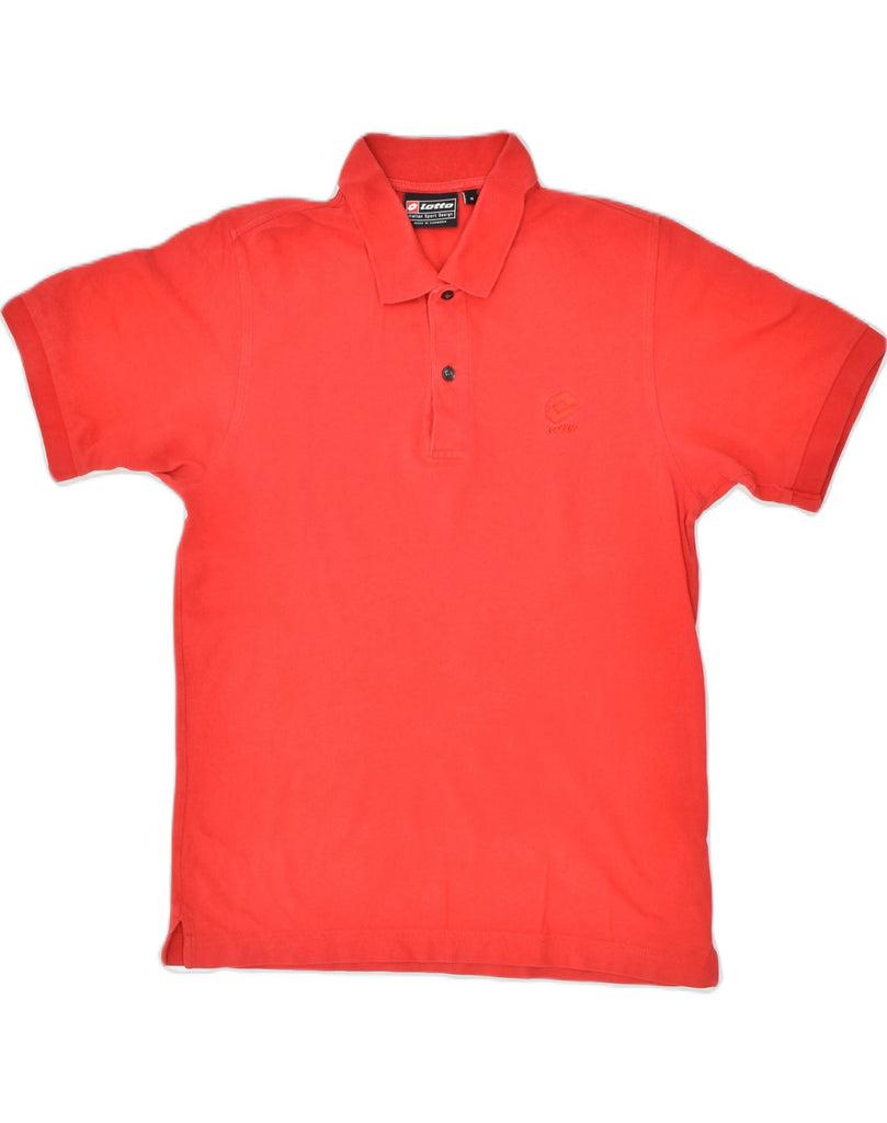 LOTTO Mens Polo Shirt Medium Red Cotton | Vintage | Thrift | Second-Hand | Used Clothing | Messina Hembry 