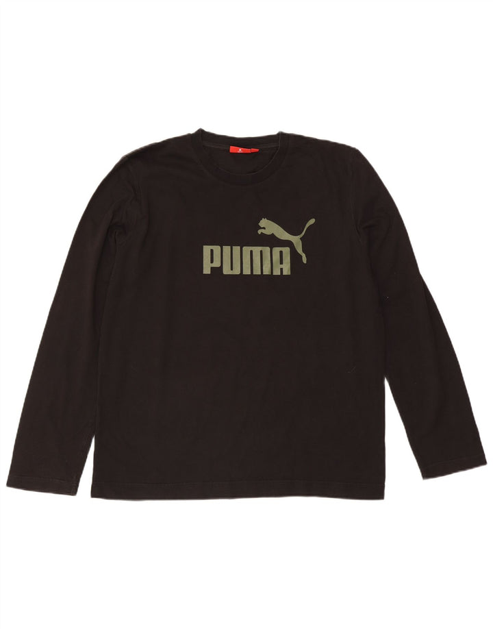 Puma Mens Graphic Top Long Sleeve Large Black