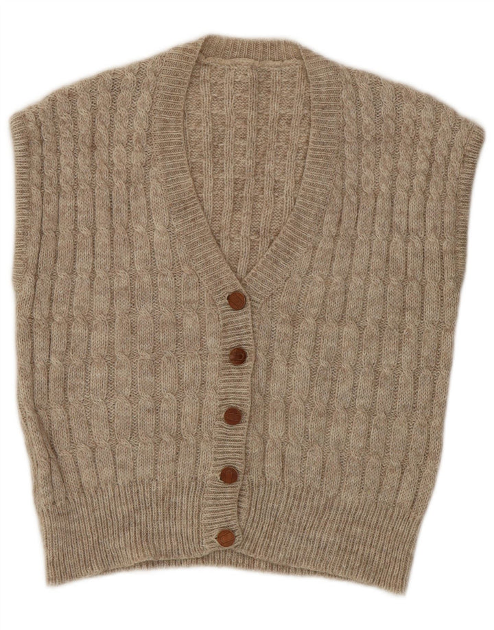 Vintage Womens Cardigan Sweater UK 14 Medium Beige