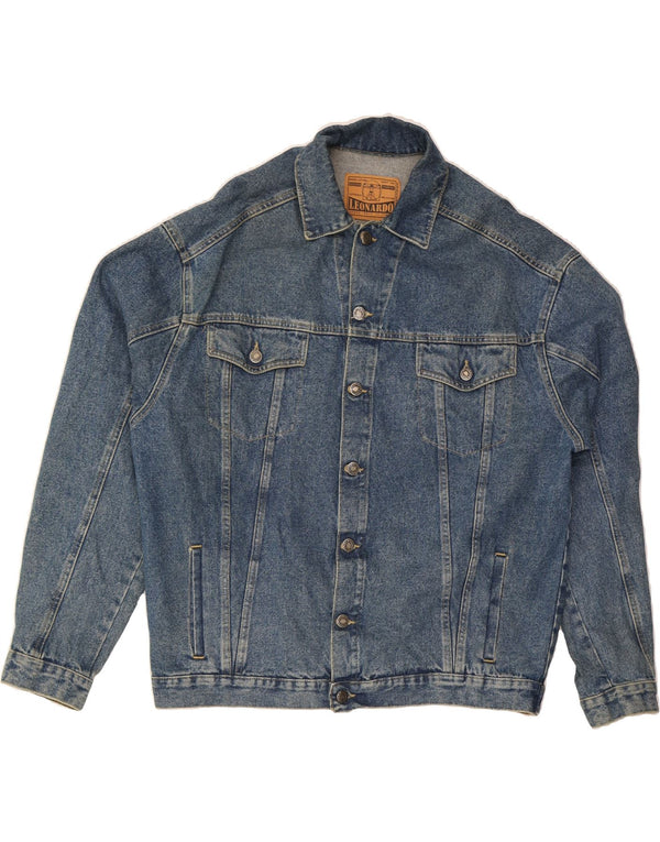 VINTAGE Mens Denim Jacket UK 40 Large Blue Cotton