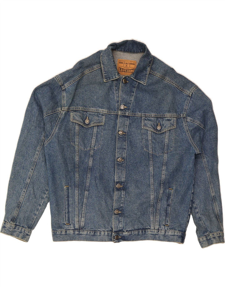 VINTAGE Mens Denim Jacket UK 40 Large Blue Cotton