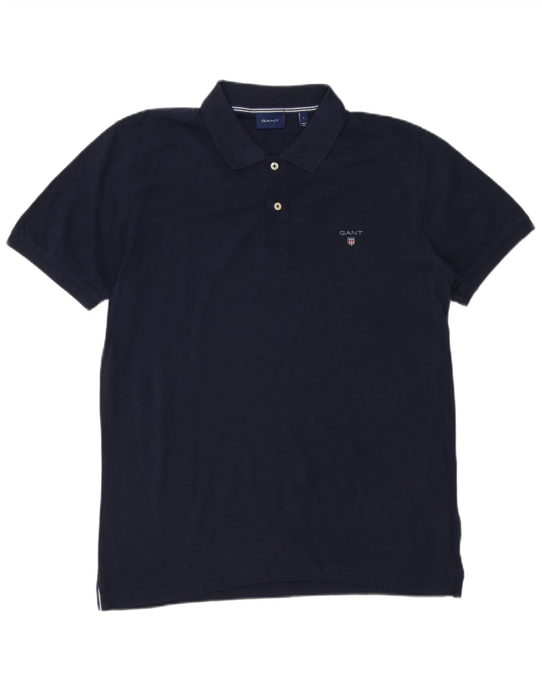Gant Mens Polo Shirt Large Navy Blue Cotton