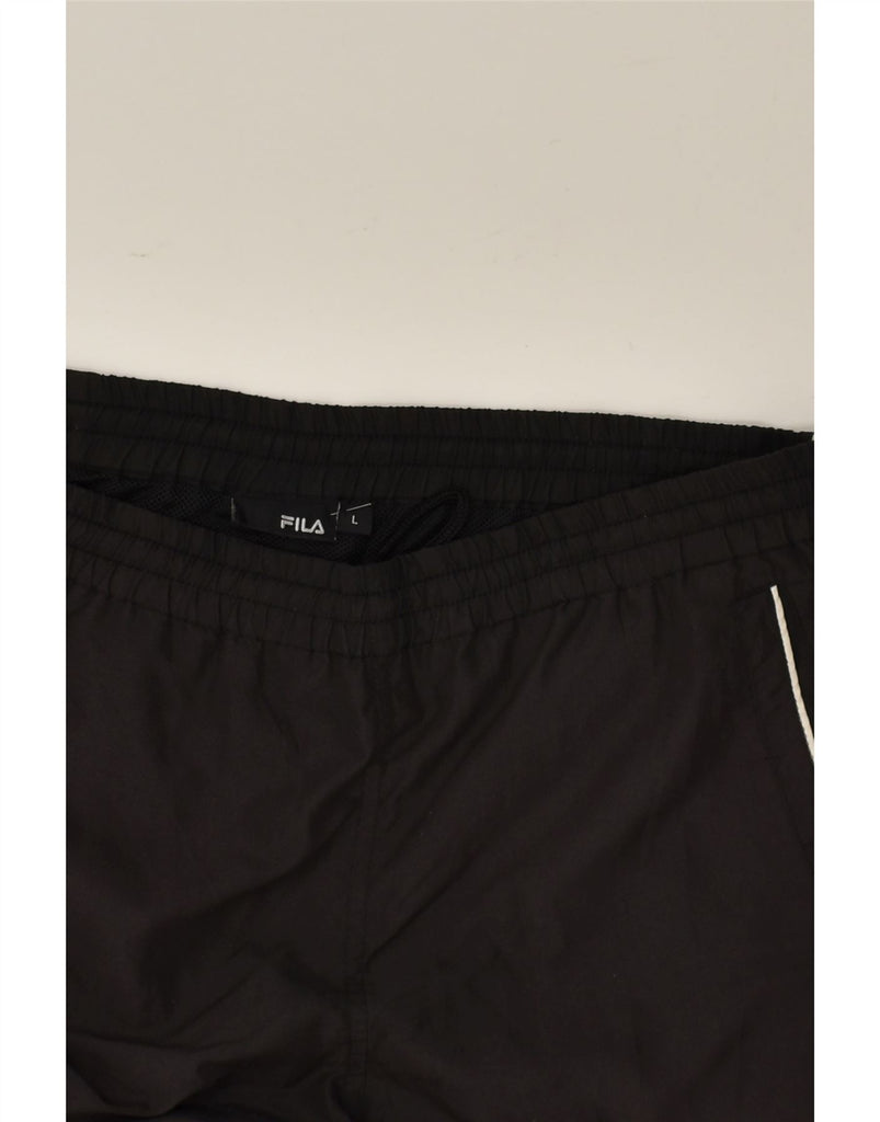 FILA Mens Sport Shorts Large Black Polyester | Vintage Fila | Thrift | Second-Hand Fila | Used Clothing | Messina Hembry 