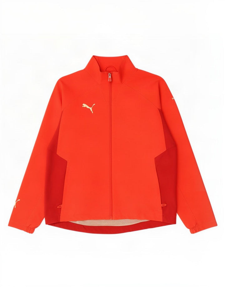 Puma Girls Tracksuit Top Jacket 11-12 Years Red Colourblock Polyester